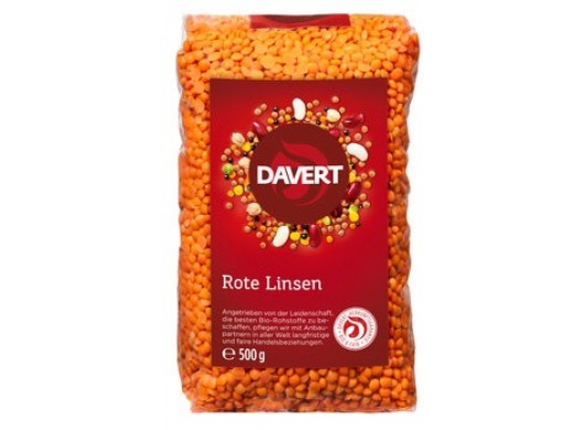 Červená šošovica  Davert 0,5kg